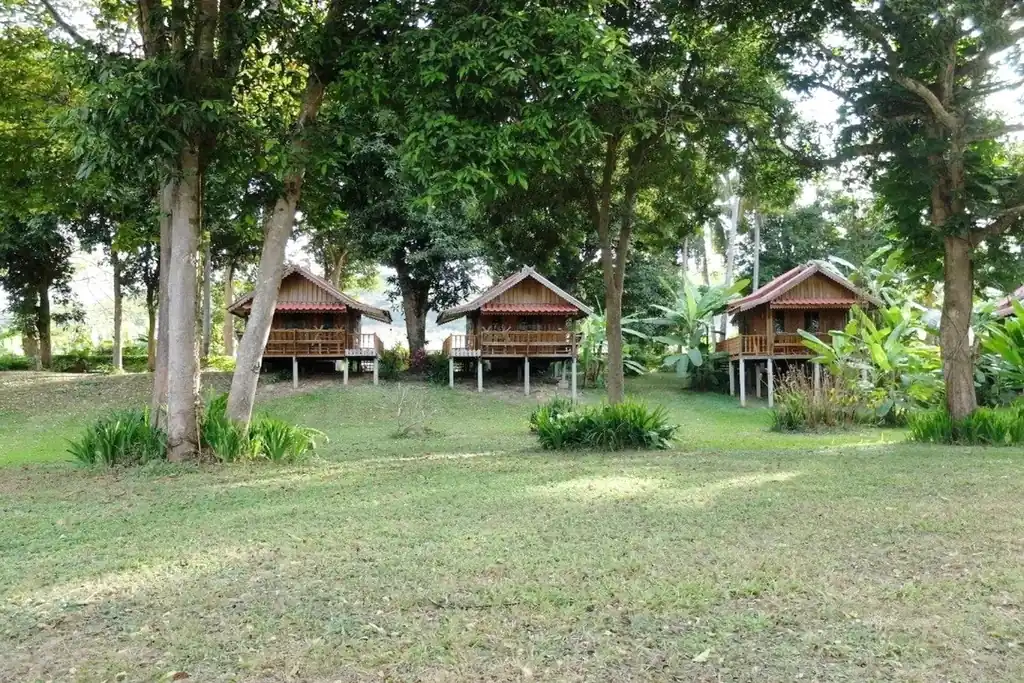 Riverside bungalows on the Mekong at Chiang Khan